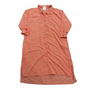 Nadine West Geometric Button Down Maxi Dress in Orange, Size 2X​​​